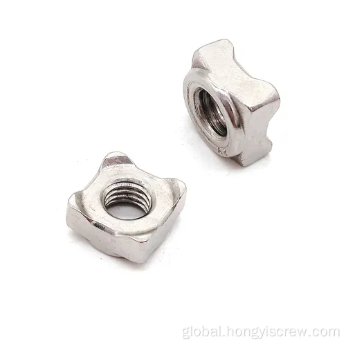 Stainless Steel Four Corners Nut Stainless steel Square Spot Four Corners Weld Nuts Supplier